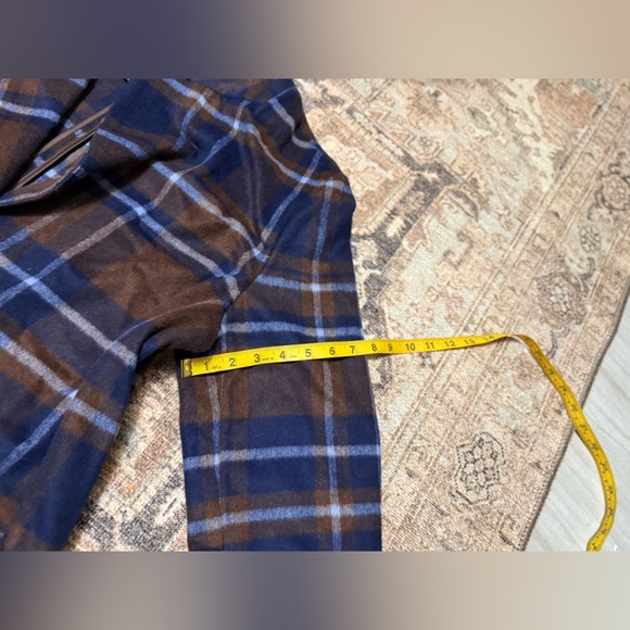 House of Harlow 1960 Plaid Trench Coat in Brown and Blue - Picture 8 of 13